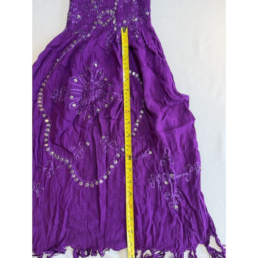 Handmade Girls Beach Dress Purple Hand Stitched Rhinestones One Size Fits All - Picture 4 of 4